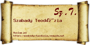 Szabady Teodózia névjegykártya